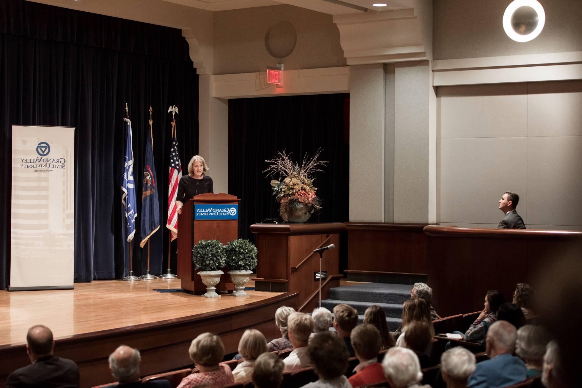 Heather Gerken Speaking on stage